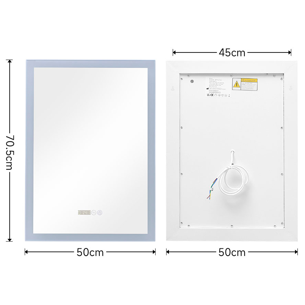 Living and Home White Aluminium 4 Sided LED Vanity Mirror Image 8