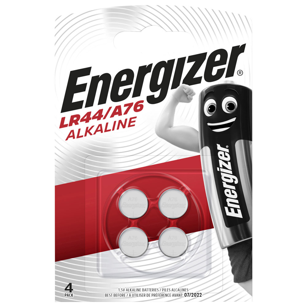 Energizer LR44/A76 4 Pack Alkaline Button Batteries Image 1