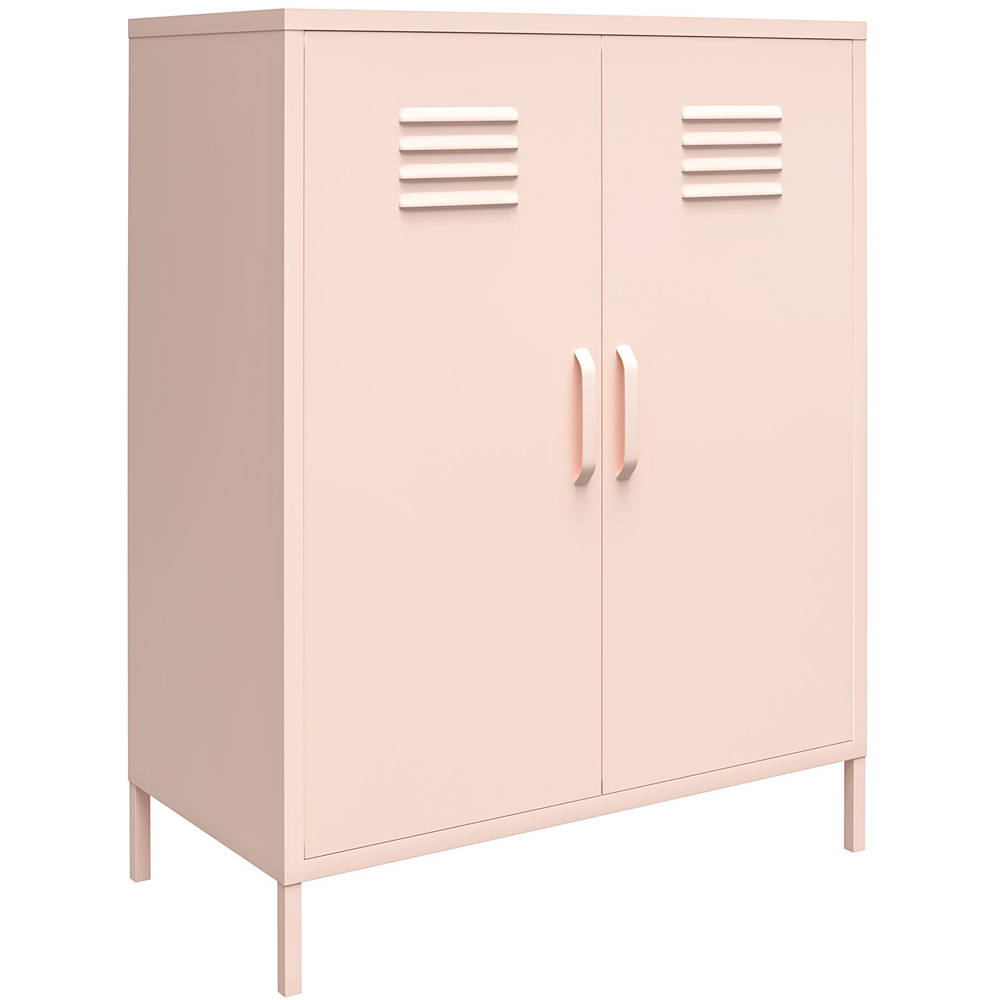 Dorel Mission District 2 Door 3 Shelf Pink Metal Storage Cabinet Image 2