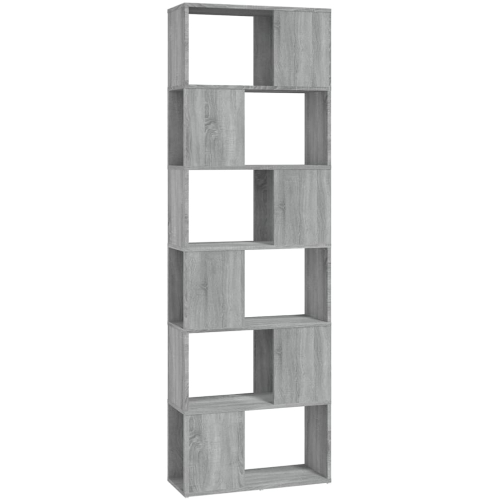 vidaXL 6 Shelf Grey Sonoma Bookcase Image 2
