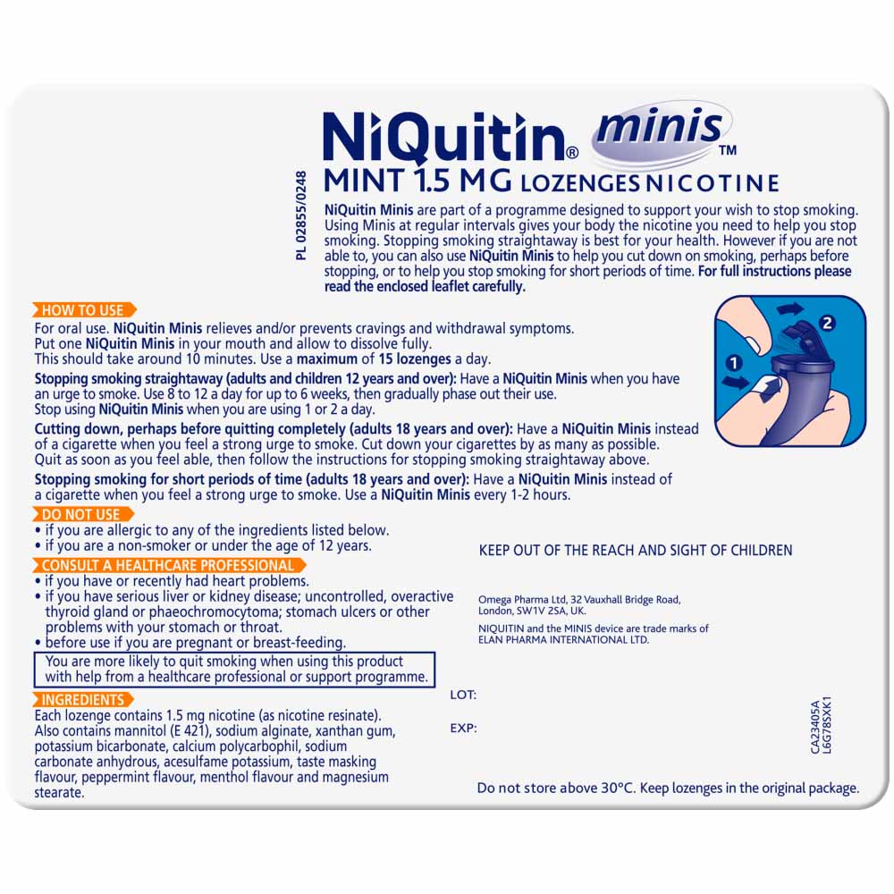 NIQUITIN MINT LOZENGES- 4mg Pack Of 132 Lozenges BBE 10/25 £18.51