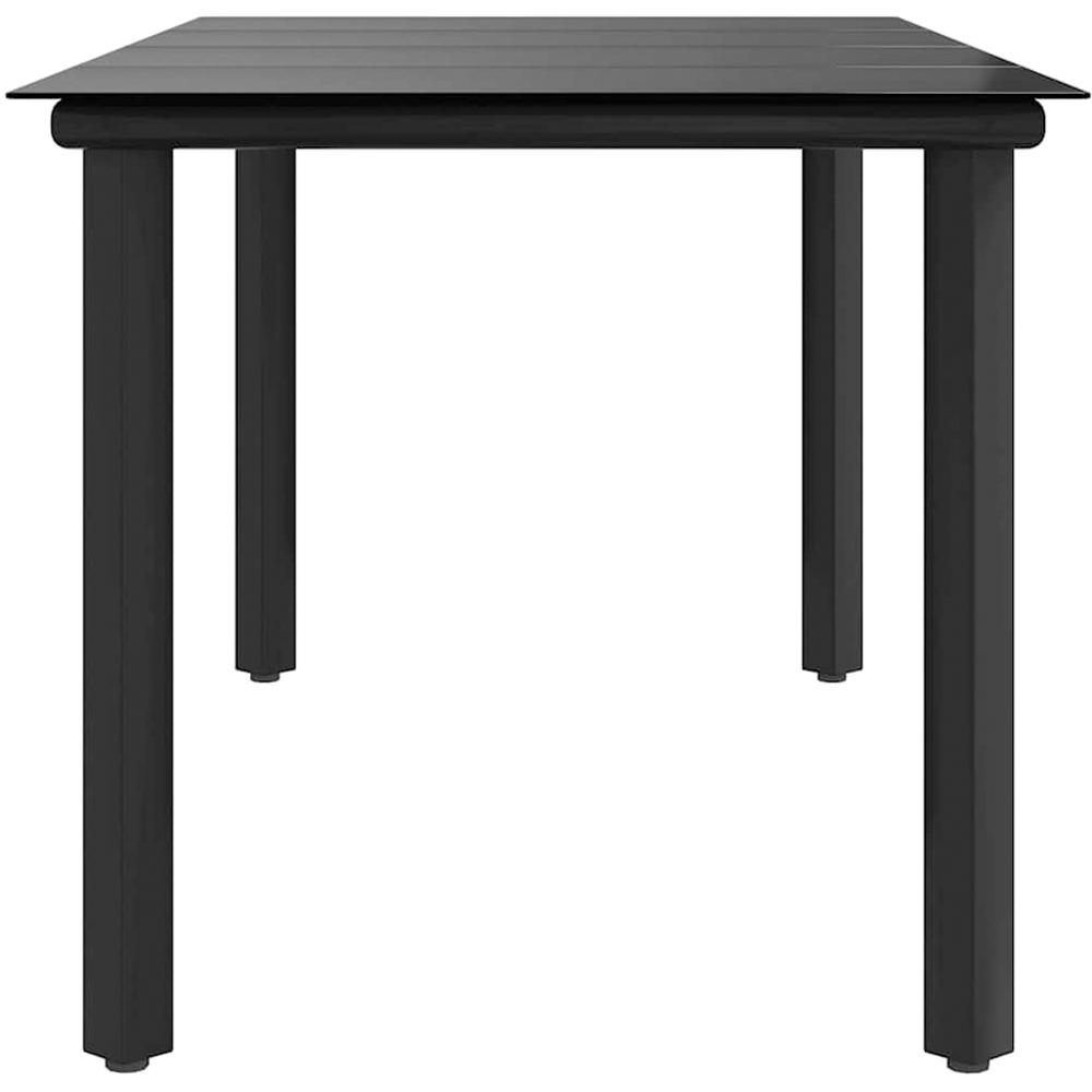 vidaXL 6 Seater Black Steel and Tempered Glass Dining Table Image 7