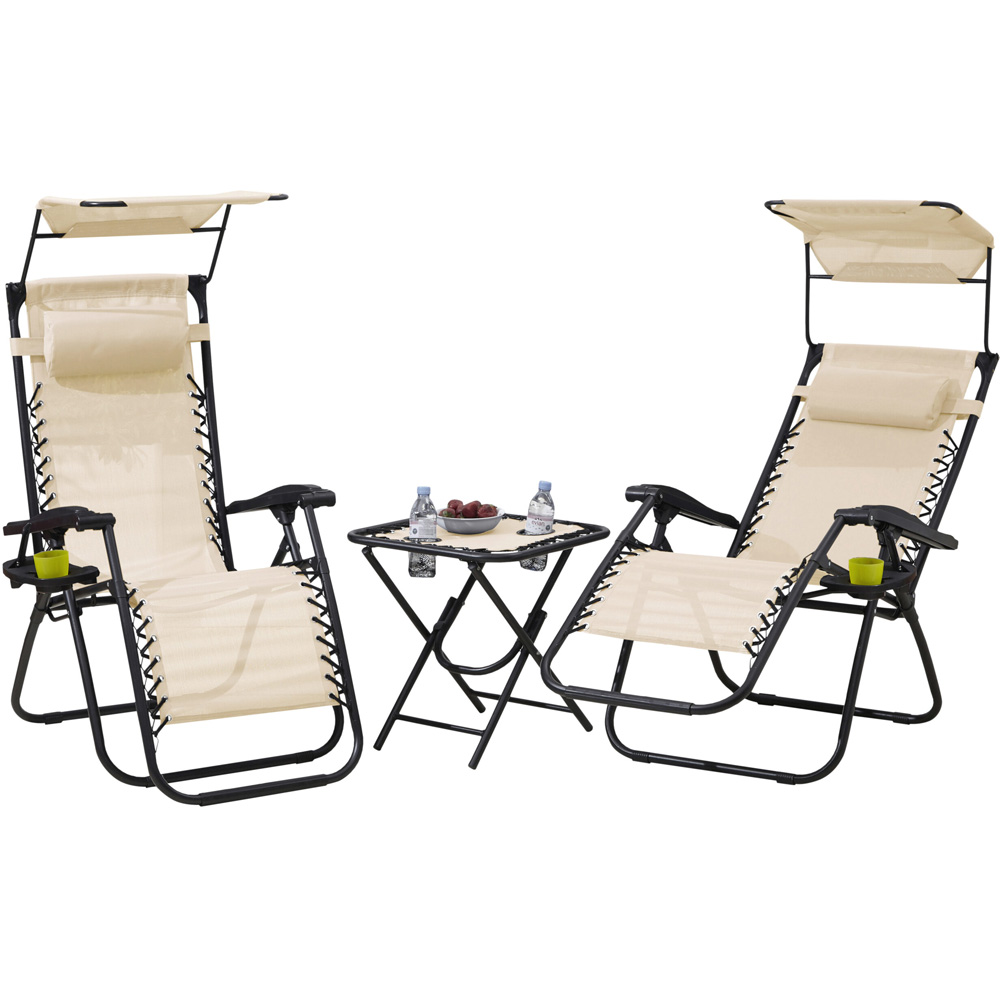 Neo Cream Zero Gravity Chairs and Table Image 2