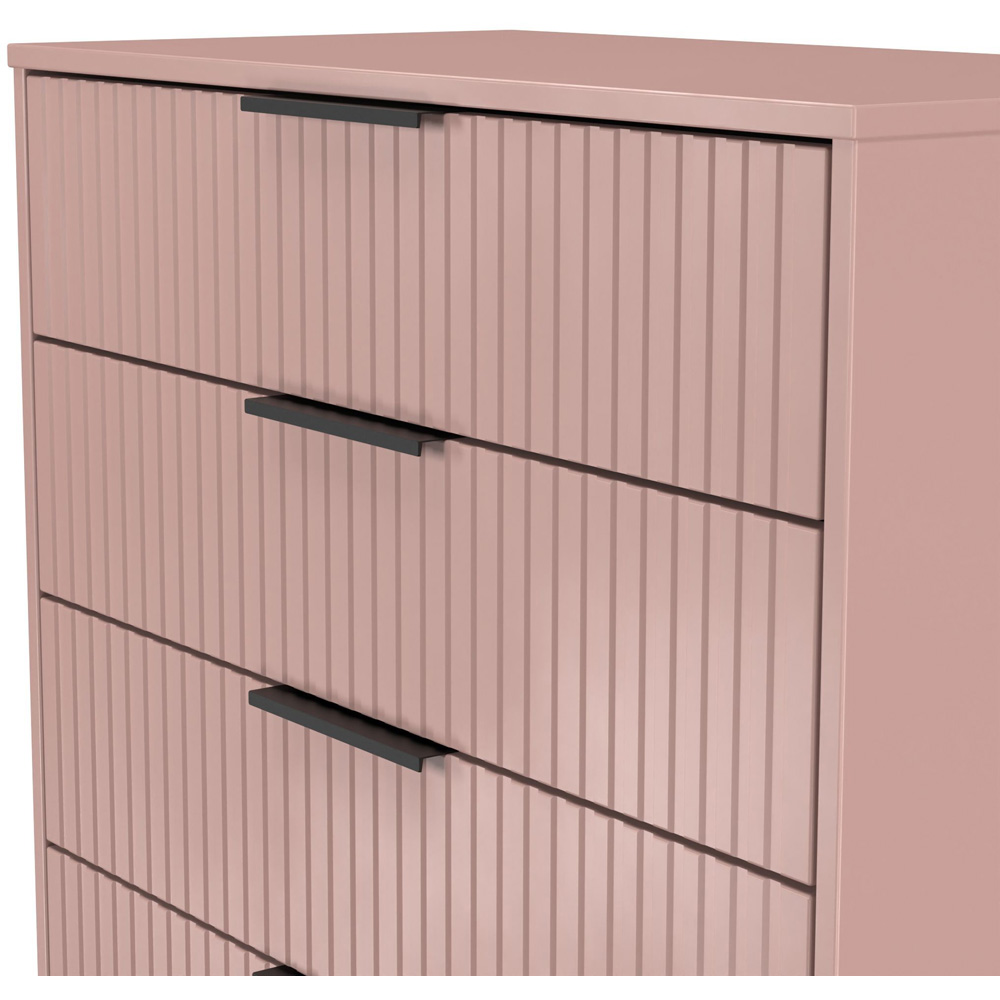 Crowndale Fluted 4 Drawer Kobe Pink Chest of Drawers Ready Assembled Image 5