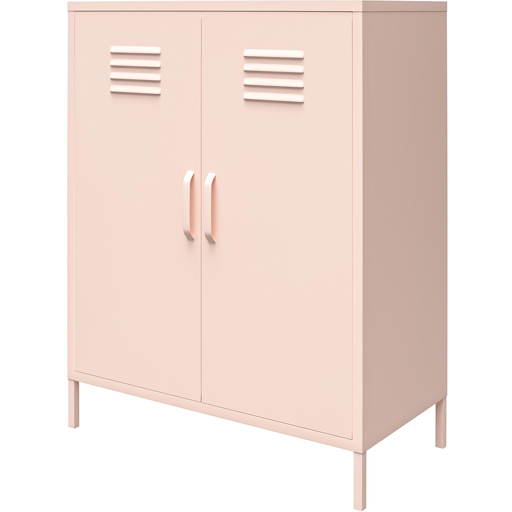 Dorel Mission District 2 Door 3 Shelf Pink Metal Storage Cabinet Image 5