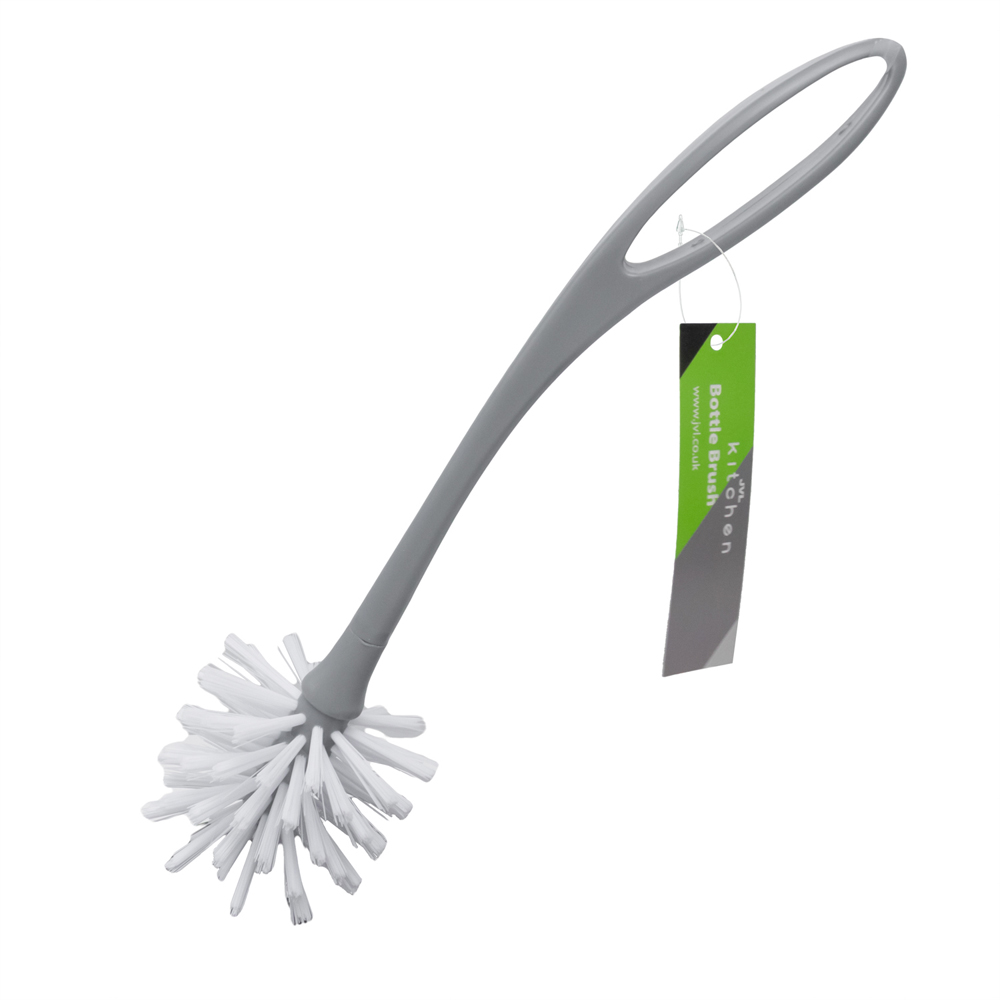 JVL Kitchen 3 Piece Grey Scrubbing Brush Set Image 3