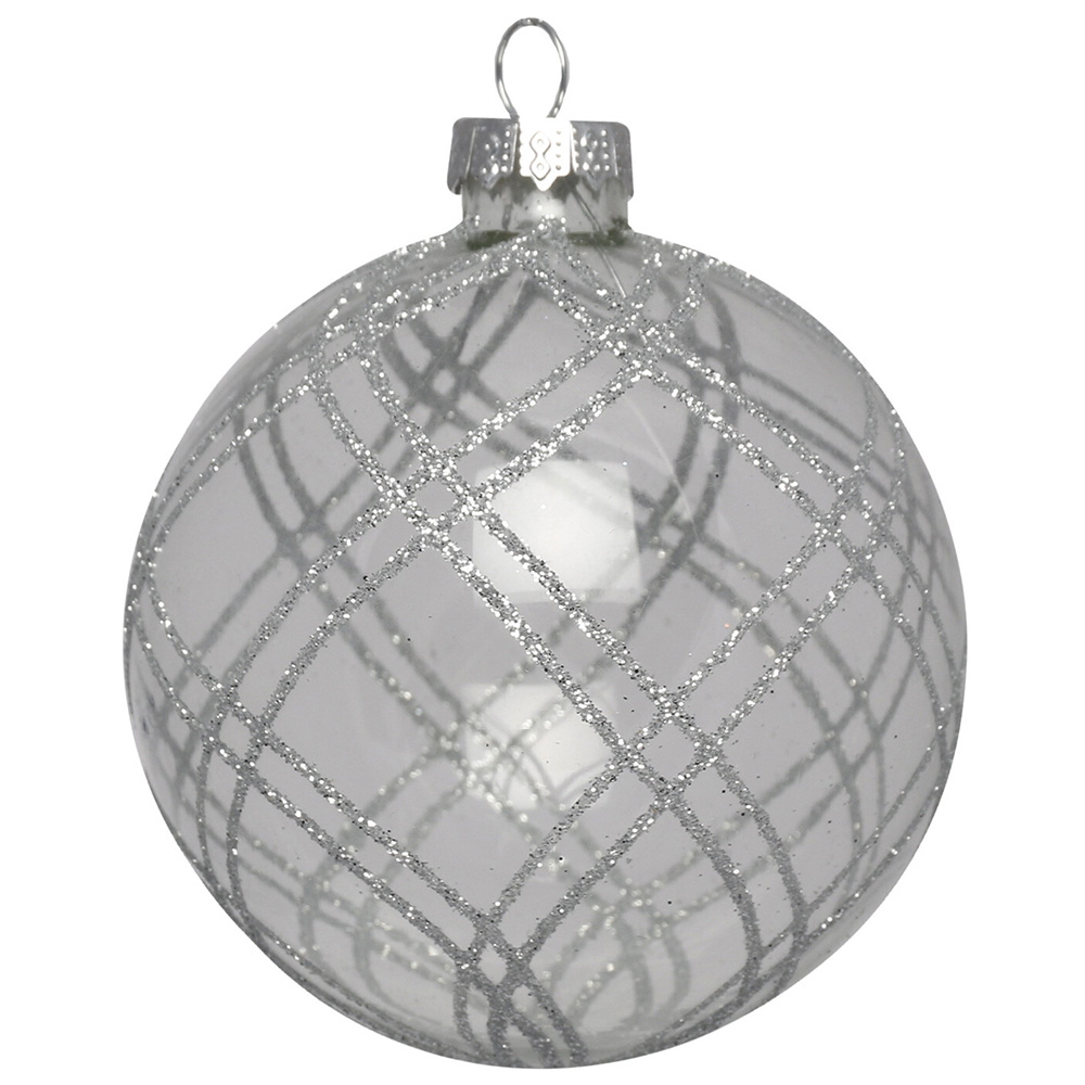 Single Midnight Fantasy Silver Curve Pattern Bauble in Assorted styles Image 2