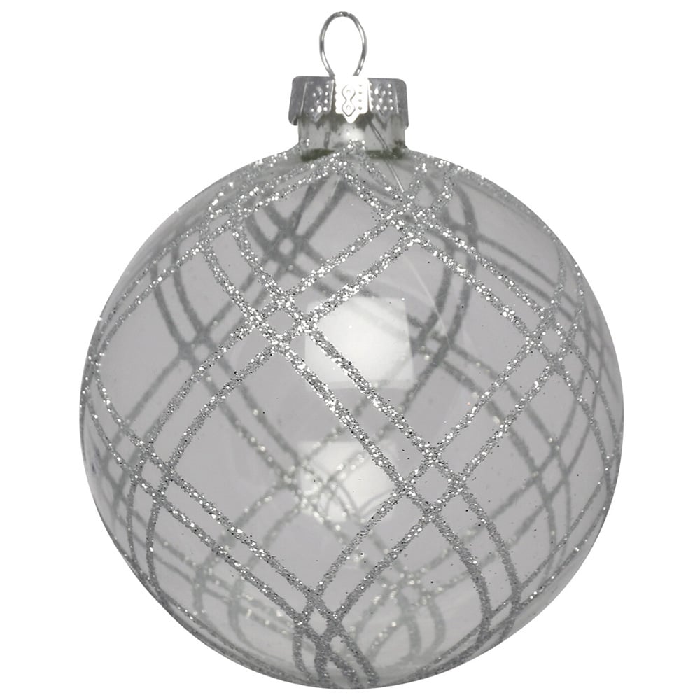 Single Midnight Fantasy Silver Curve Pattern Bauble in Assorted styles Image 2