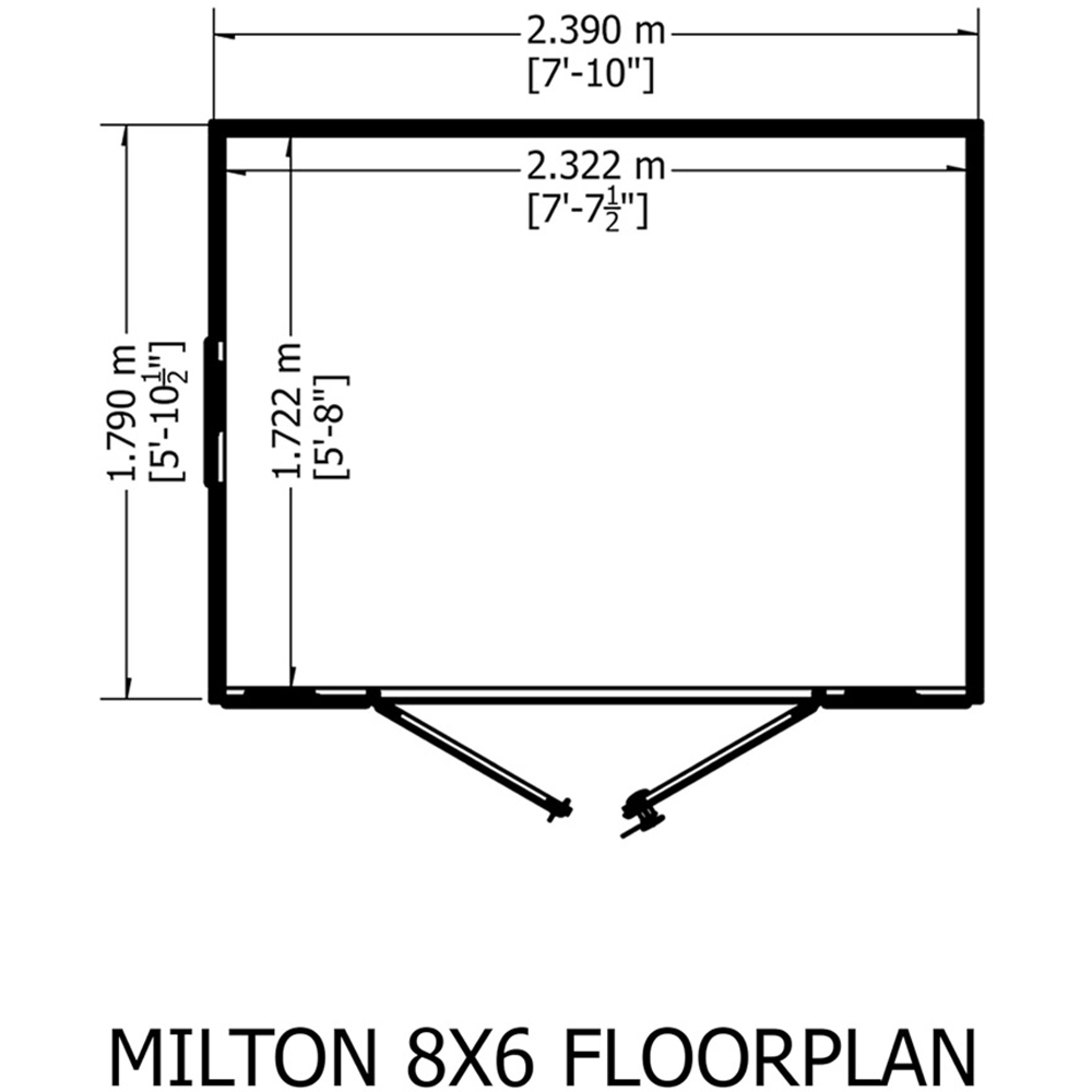 Shire Milton 8 x 6ft Double Door Shiplap Apex Summerhouse Image 3