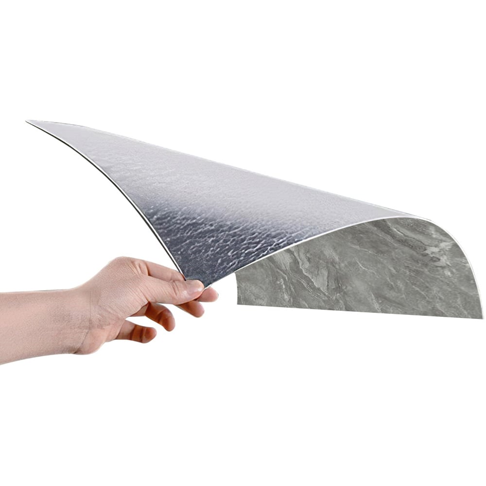 Living and Home Marble Patterned Neutral Grey Self Adhesive PVC Wall Sticker 10 Pack Image 2