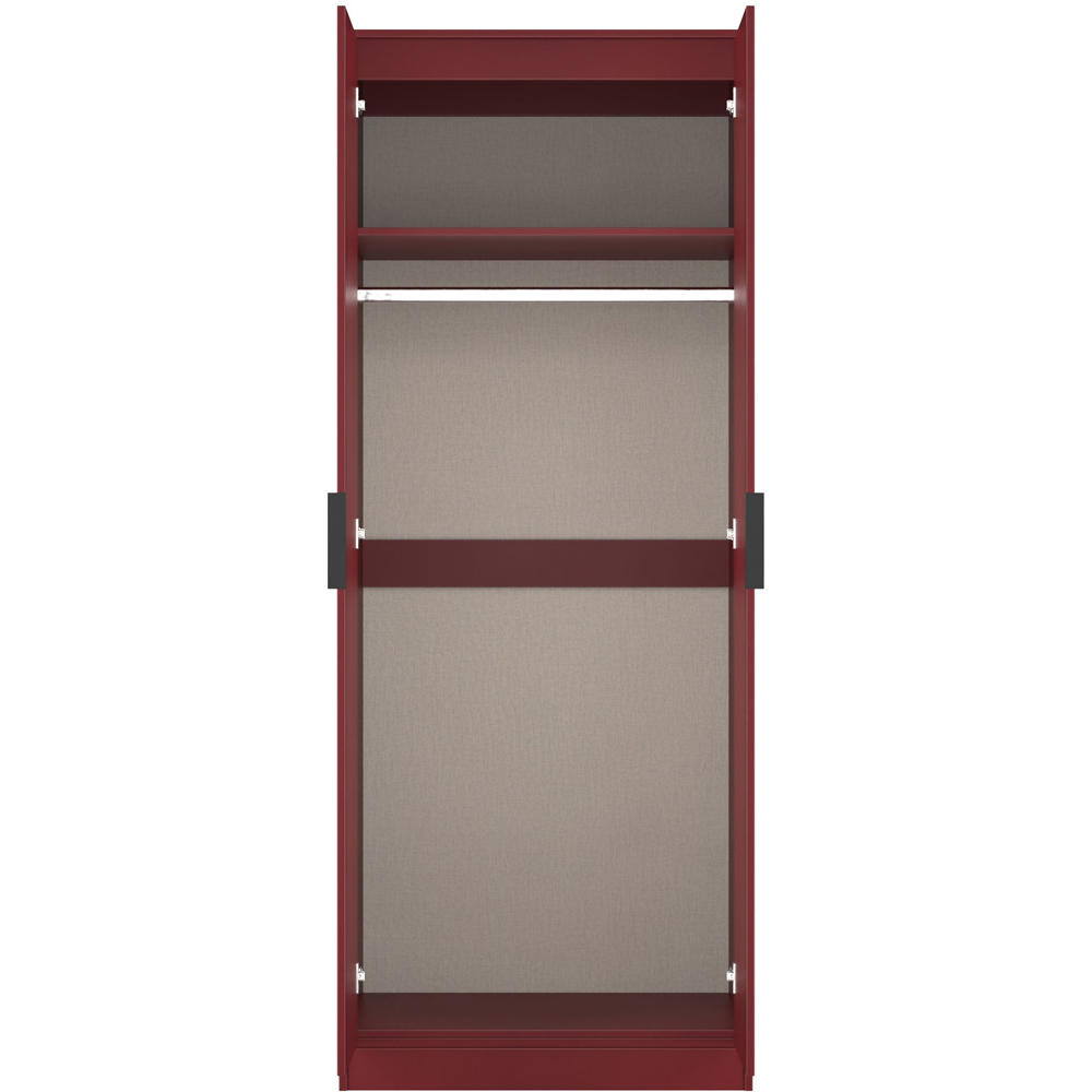 Crowndale Hong Kong 2 Door Red Matt Tall Wardrobe Ready Assembled Image 4