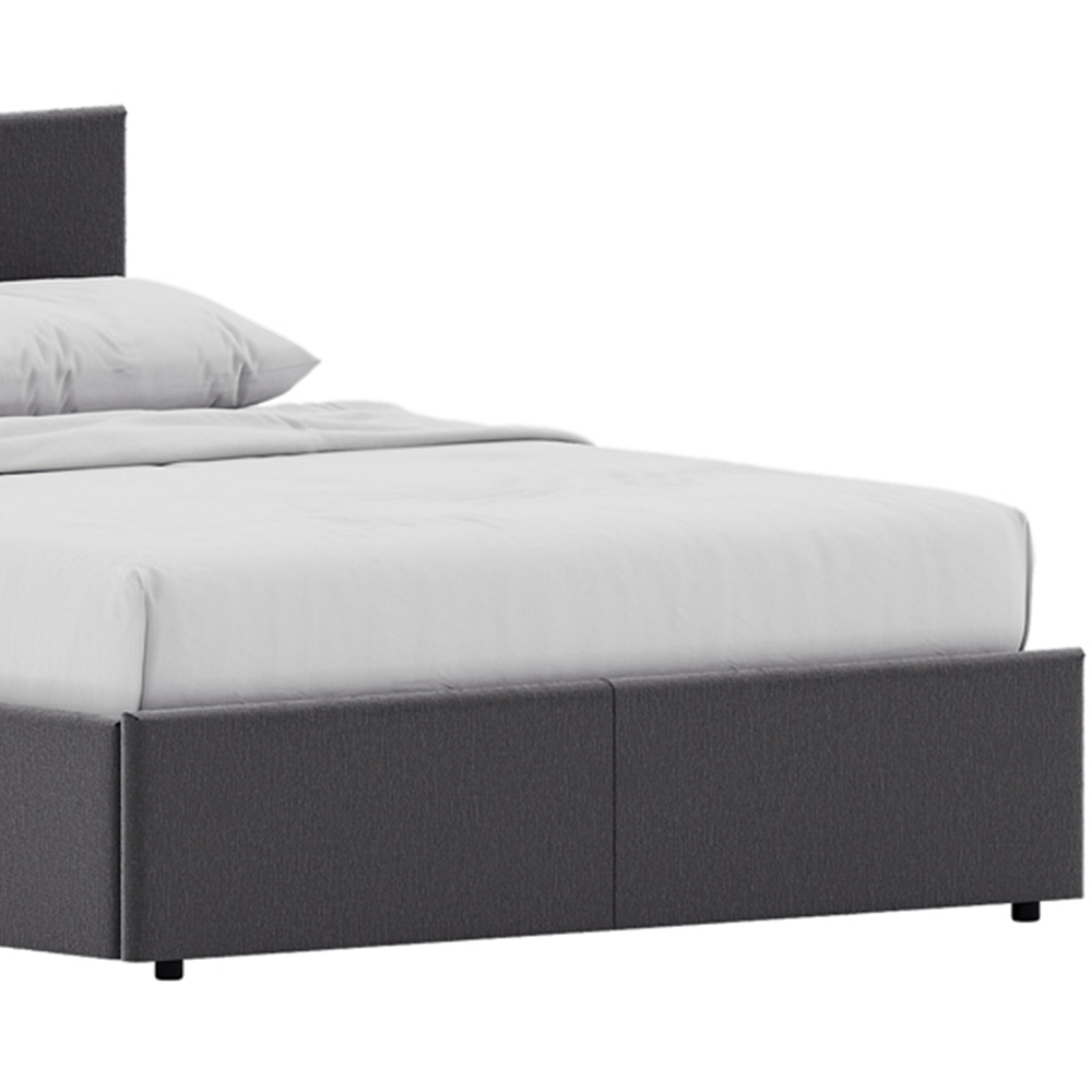 Vida Designs Veronica Double Dark Grey Linen Ottoman Bed Image 4