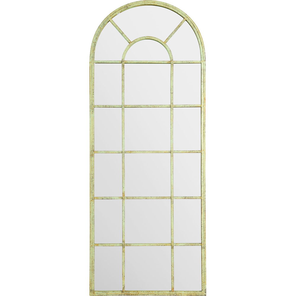 MirrorOutlet Green and Cream Rustic Multi Panel Wall Mirror 140 x 56cm Image 1