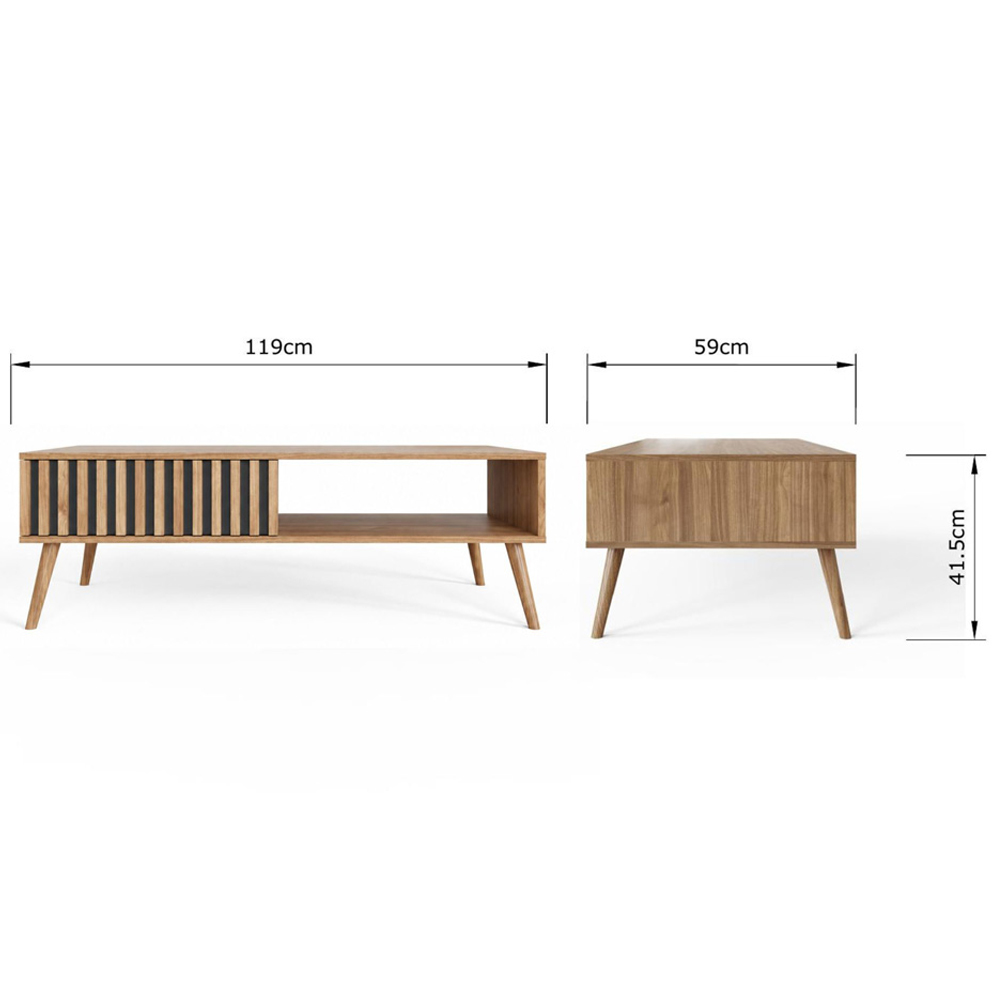 GFW Rowan Oak Louvered Coffee Table Image 9