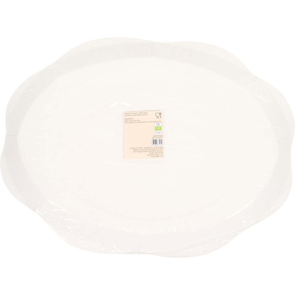 Pack of 4 Bow Paper Platters Image 2