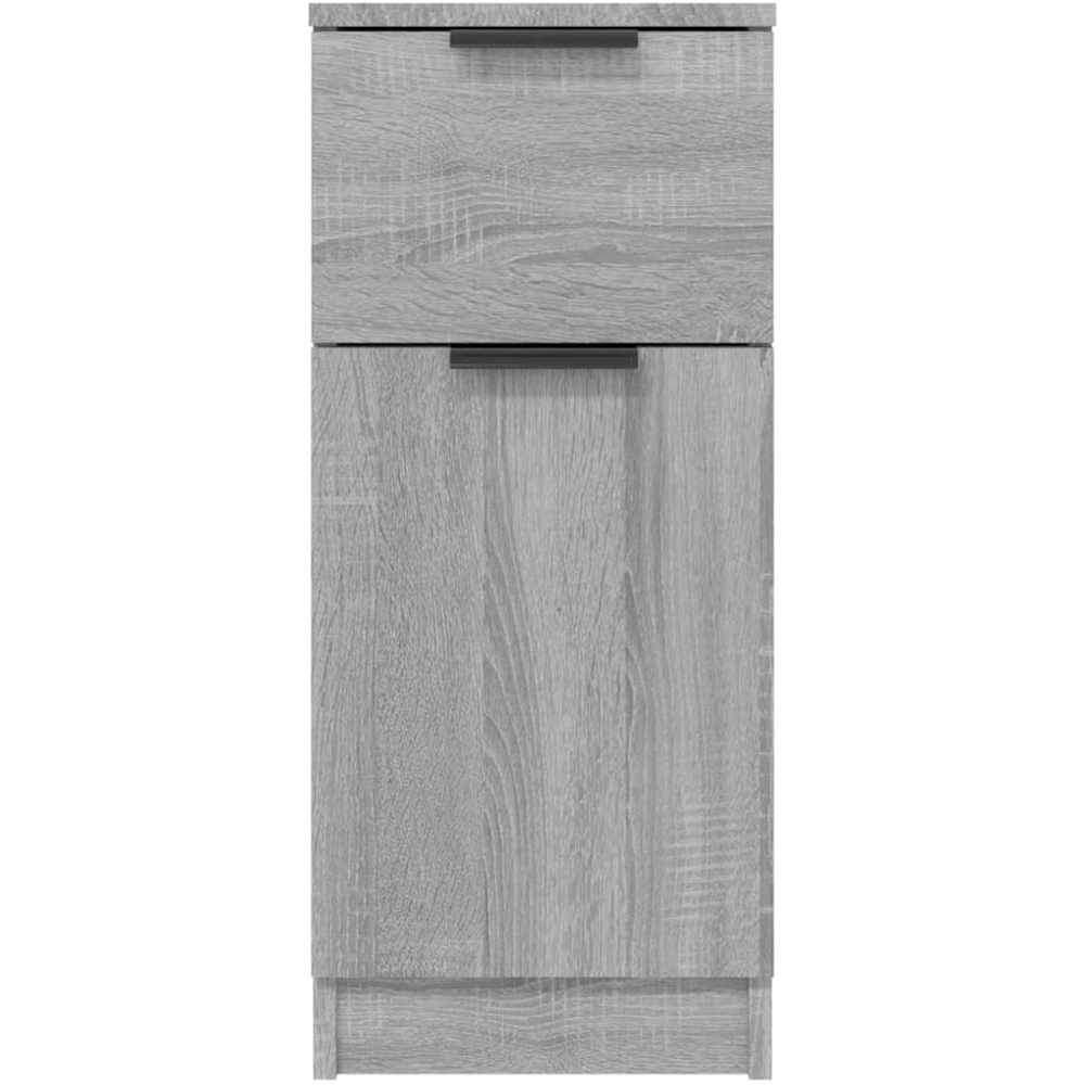 vidaXL Single Door Single Drawer Grey Sonoma Wooden Sideboard Set of 2 Image 5