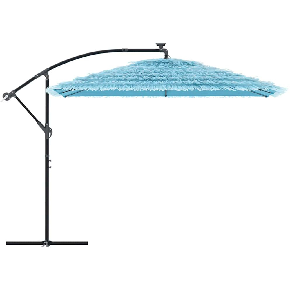 vidaXL Blue Straw Top Cantilever Parasol with Steel Pole 2.9m Image 3