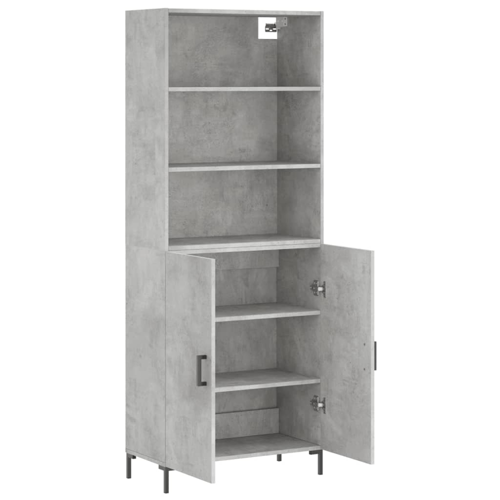 vidaXL 2 Door 3 Shelf Concrete Grey Highboard Image 4