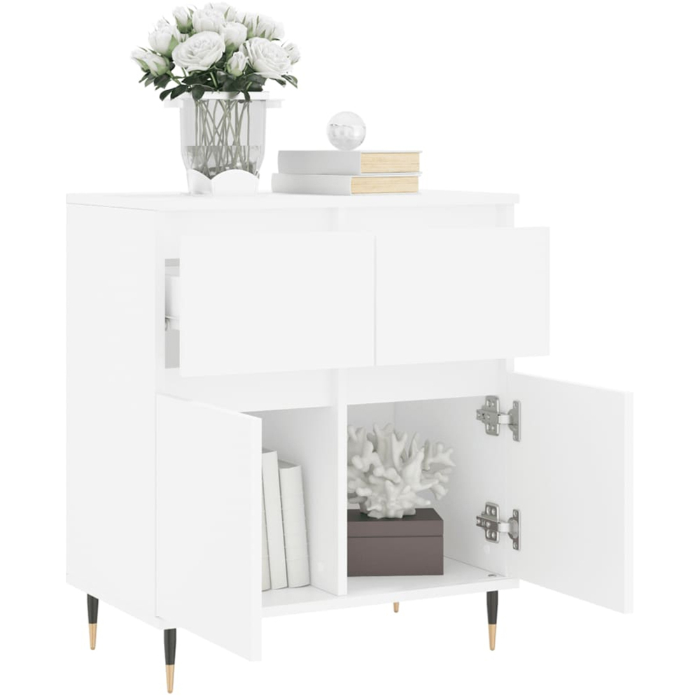 vidaXL 2 Door 2 Drawer White Sideboard Image 4