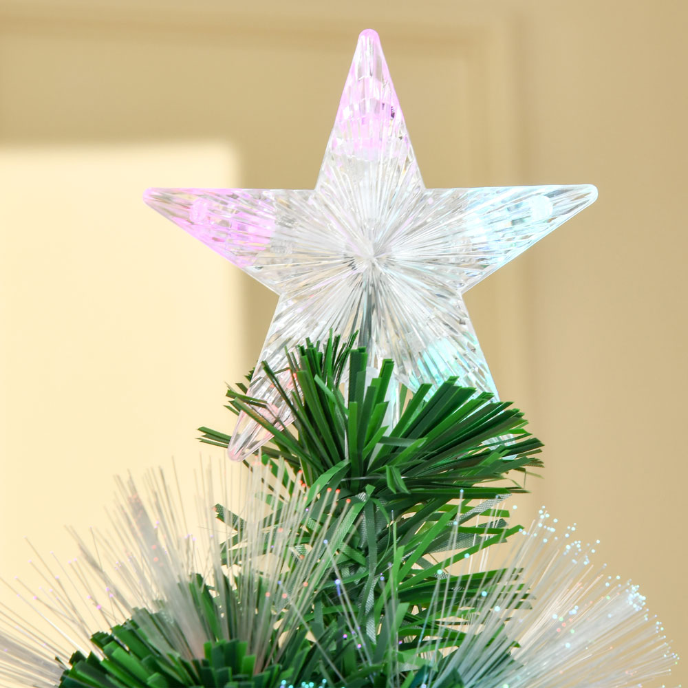 Everglow Fibre Optic Colourful LED Light Pre-Lit Green Artificial Christmas Tree 6ft Image 3
