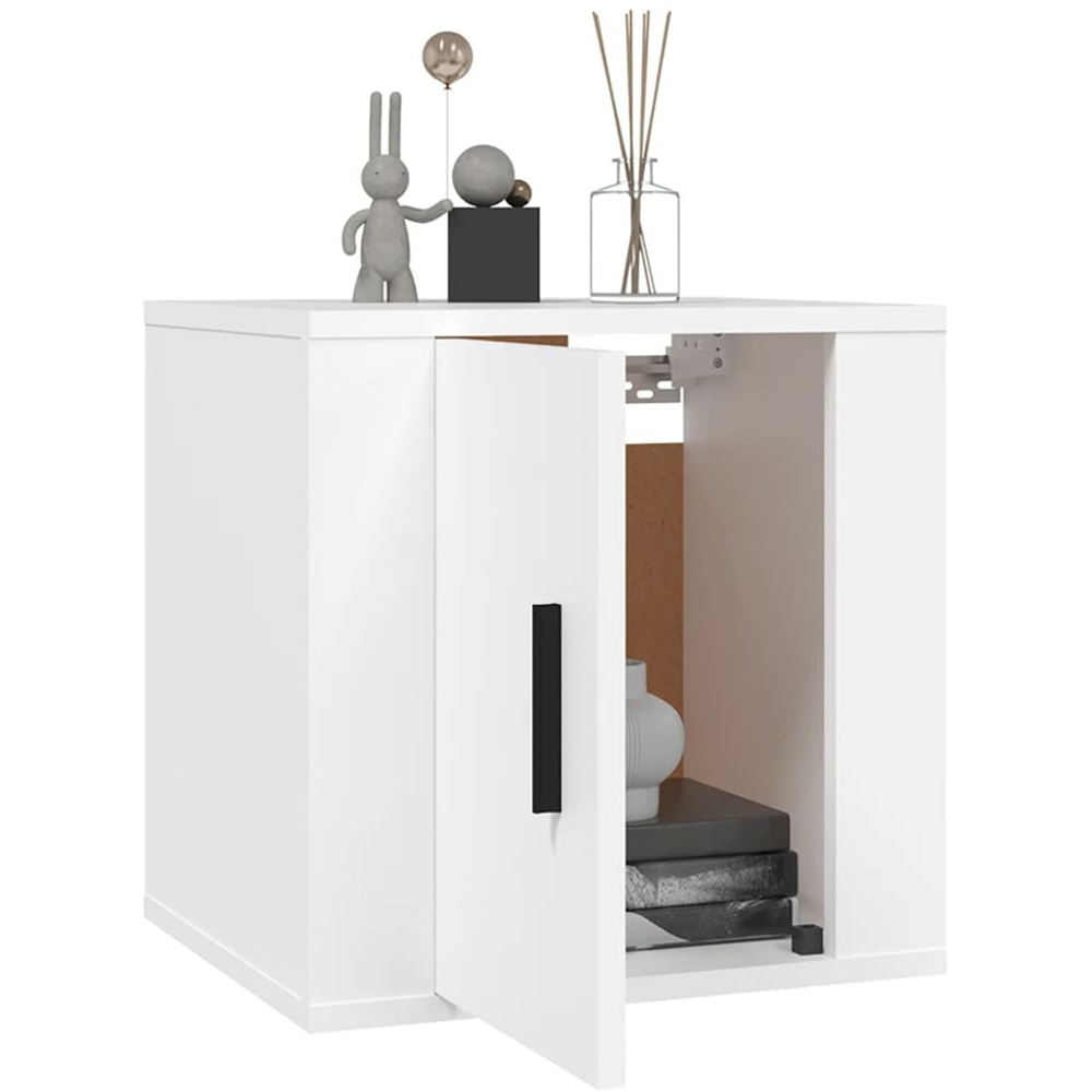 vidaXL Single Door White Wall Mounted TV Cabinet Set of 2 Image 4