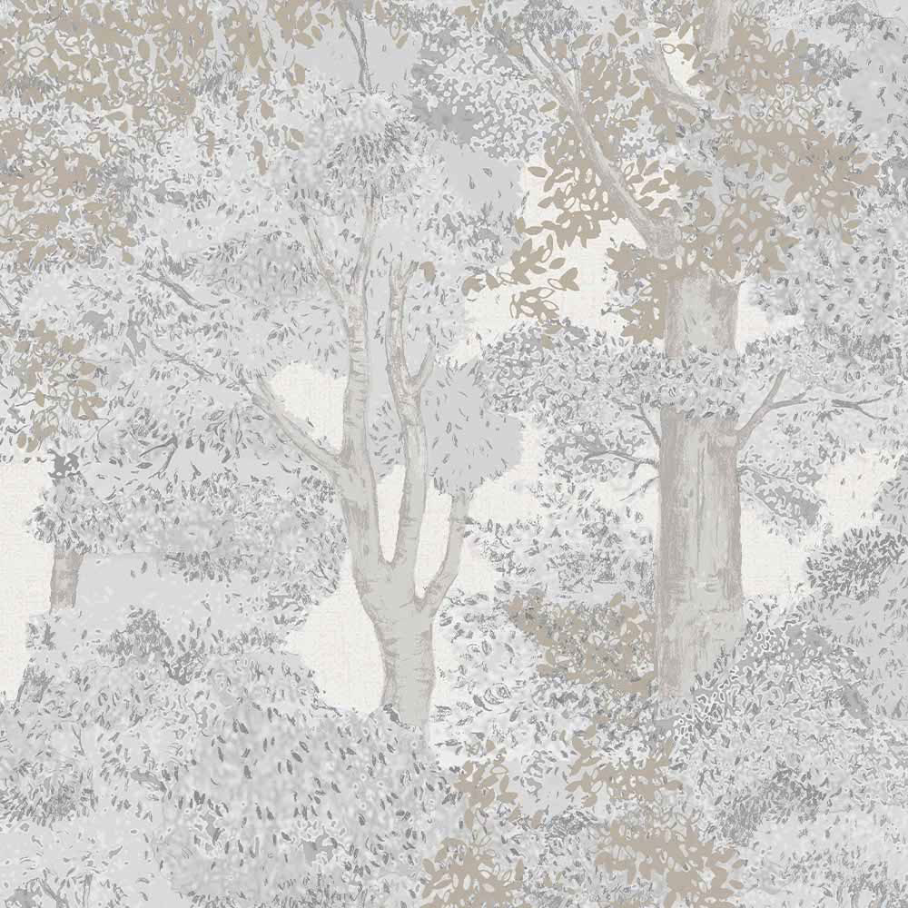 Wilko Easy Tranquil Woodland Grey Wallpaper Image 3