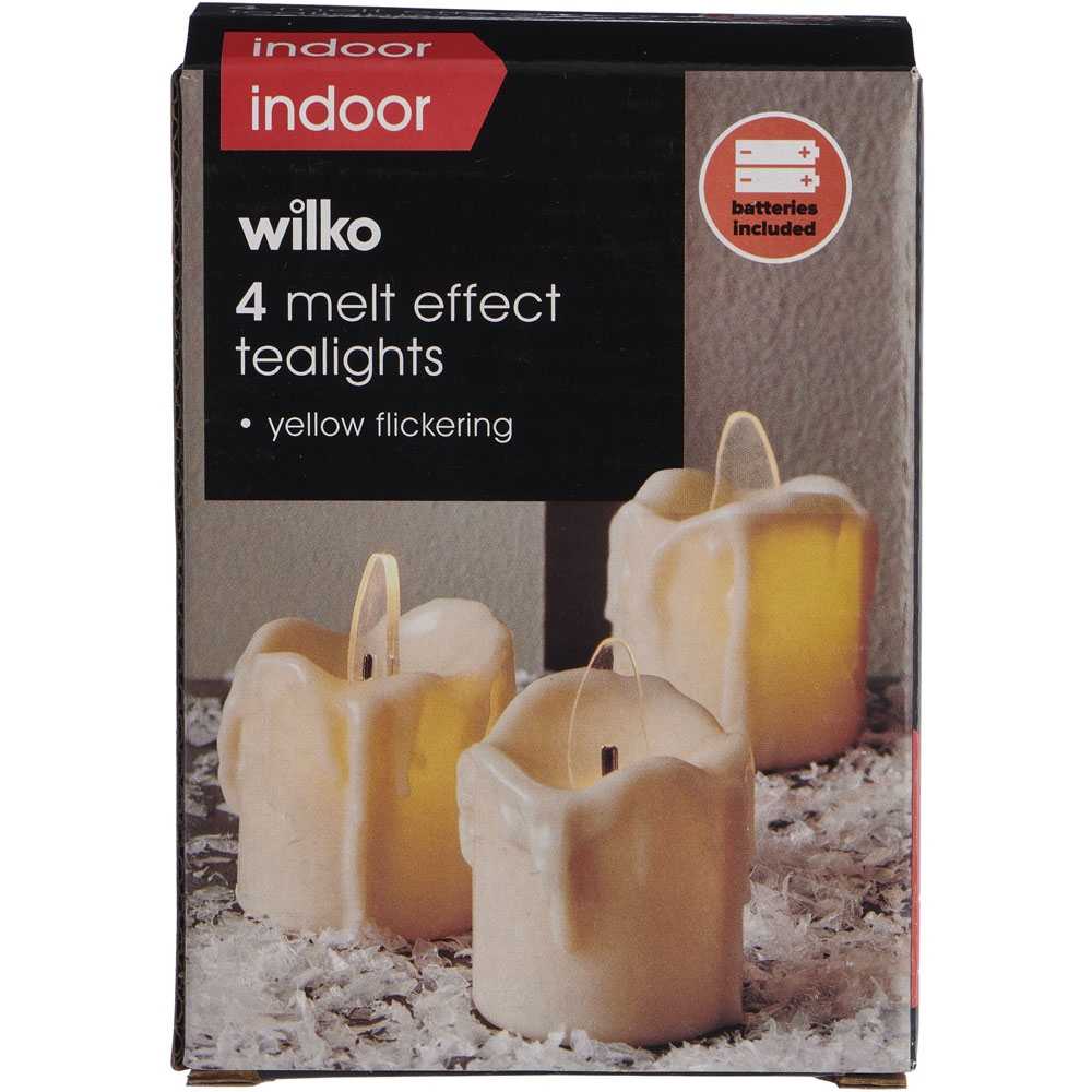 Wilko B/O Melt Effect Tealights 4 Pack Image 6