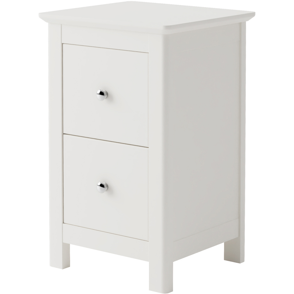 Core Products Nairn 2 Drawer White Petite Bedside Cabinet Image 2