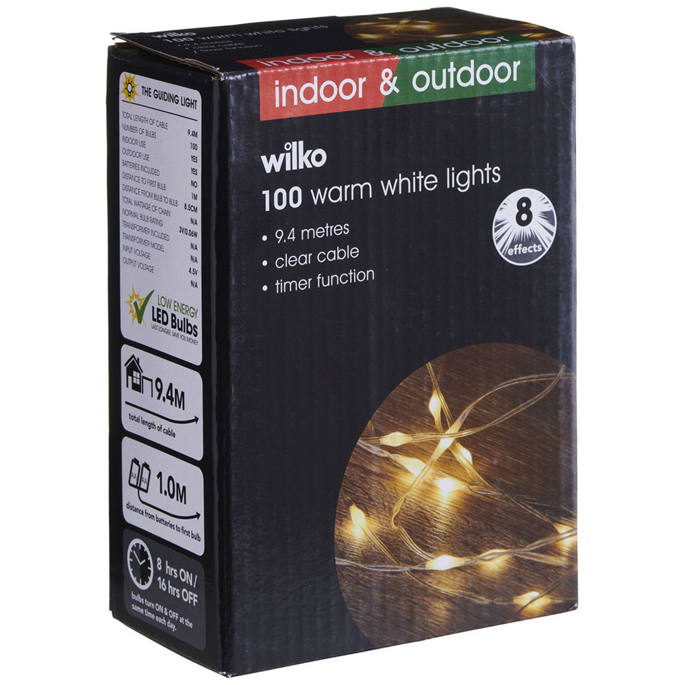 Wilko 100 Warm White LED String Lights Wilko