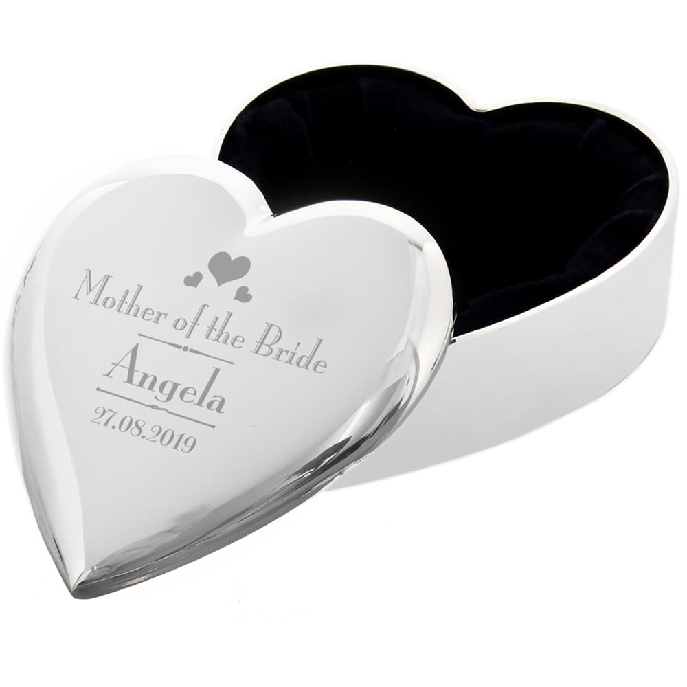 Personalised Memento Personalised Wedding Mother of the Bride Heart Trinket Box Image 1
