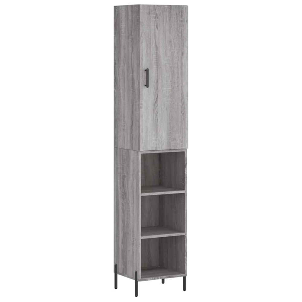 vidaXL Single Door 3 Shelf Grey Sonoma Highboard Image 2