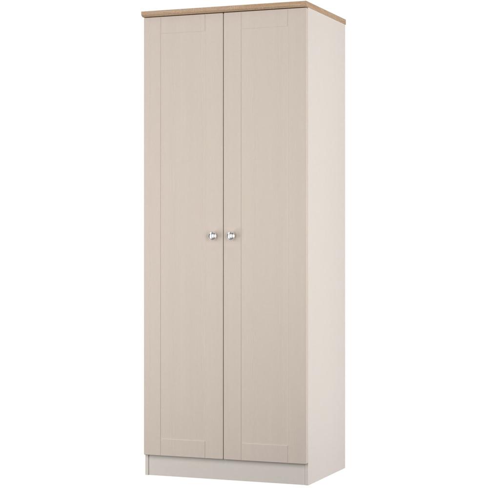 Crowndale Sussex 2 Door Kashmir Ash and Bardolino Oak Tall Wardrobe Ready Assembled Image 3