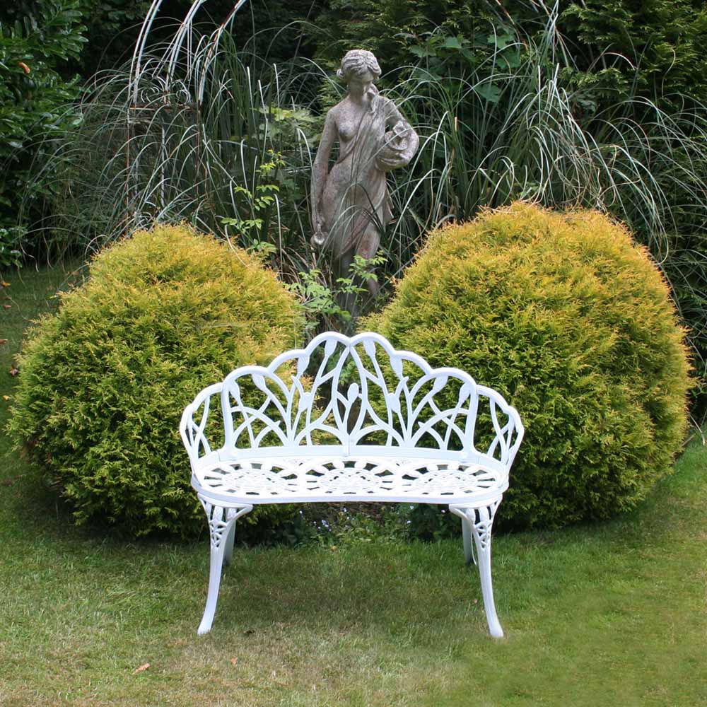 Charles Bentley Cast Aluminium Tulip Bench Image 4