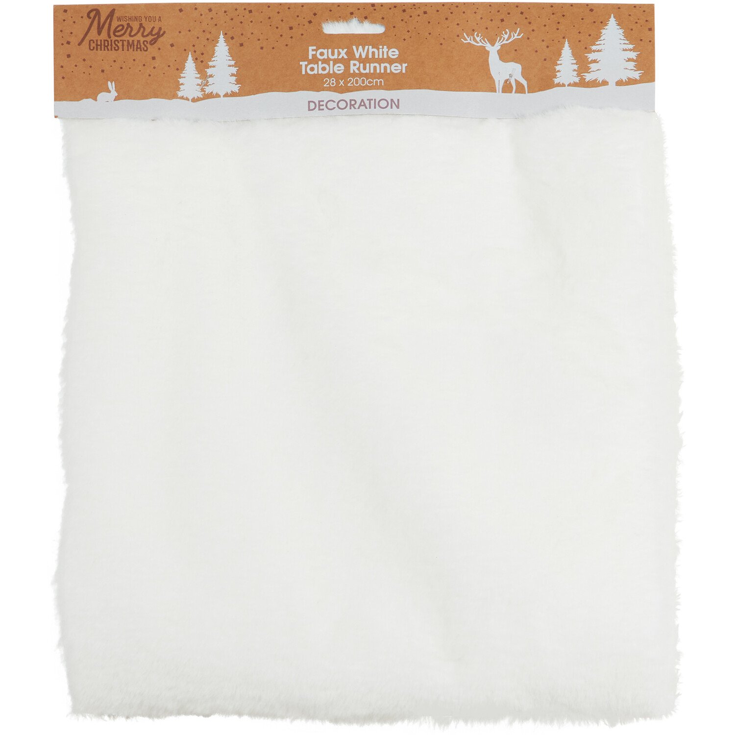 Faux White Table Runner - White Image 1