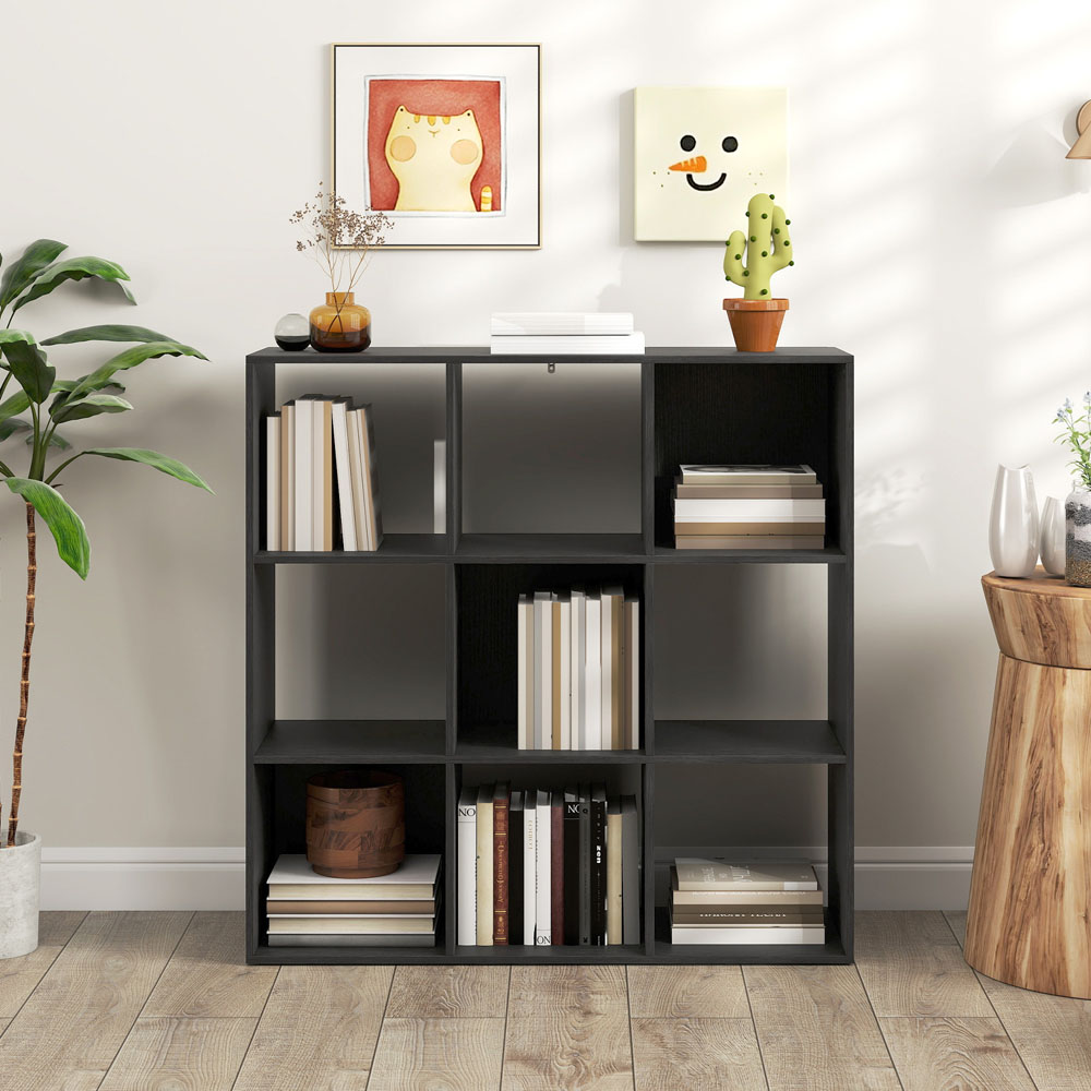 HOMCOM 9 Cube Black Storage Unit Image 4
