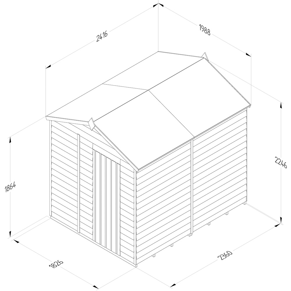 Forest Garden 4LIFE 6 x 8ft Single Door Apex Shed Image 9