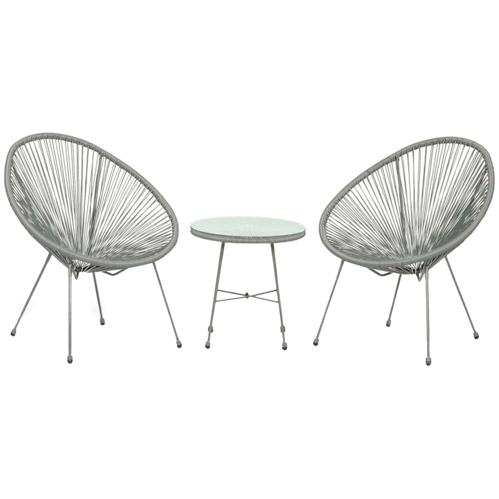 Monaco 2 Seater Egg Bistro Set Grey Image 2