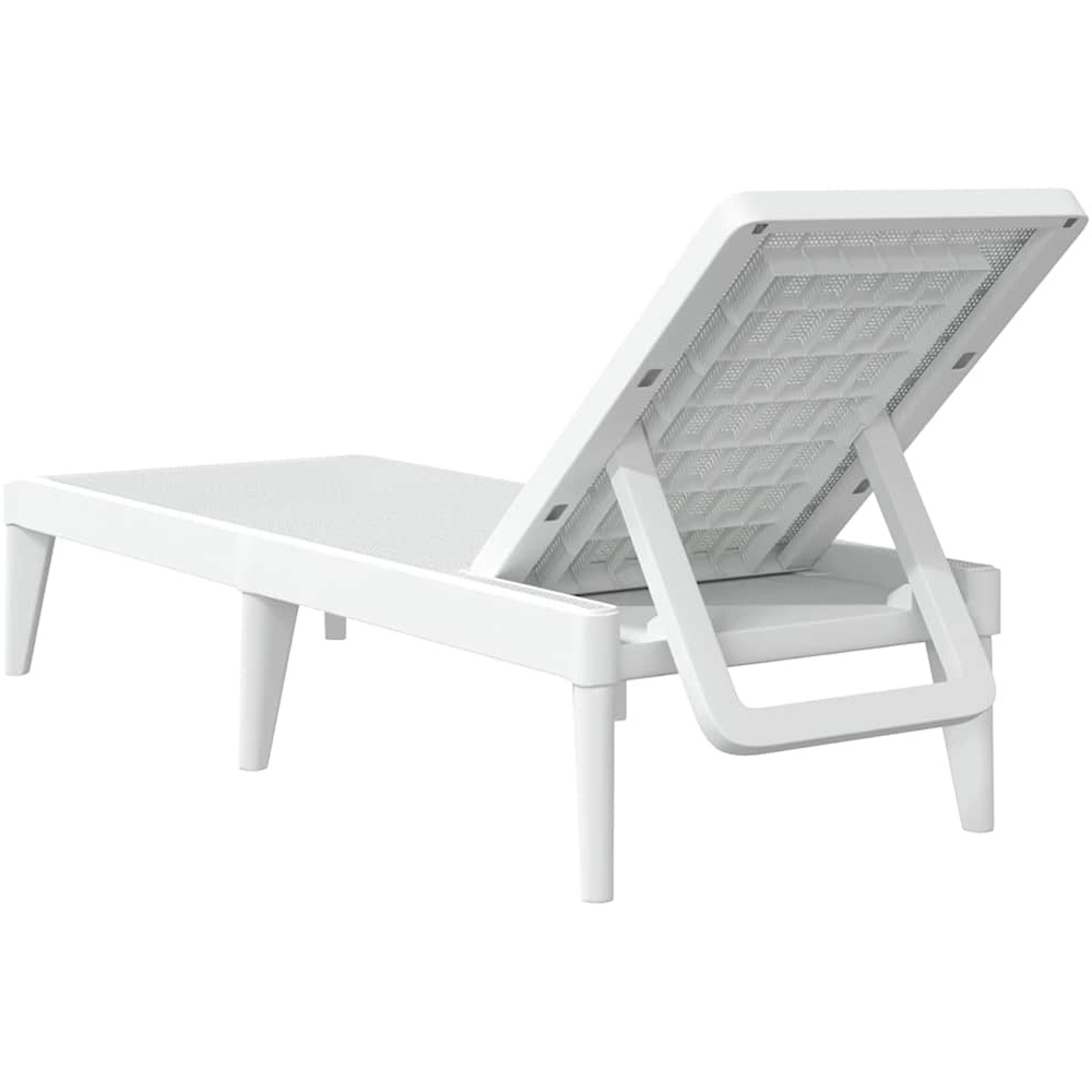 Walplus White Jute 4 Position Adjustable Sun Lounger Image 4