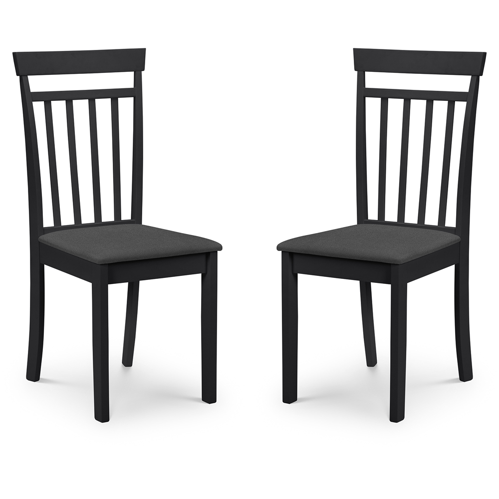 Julian Bowen Coast Set of 2 Black Dining Chair Image 2