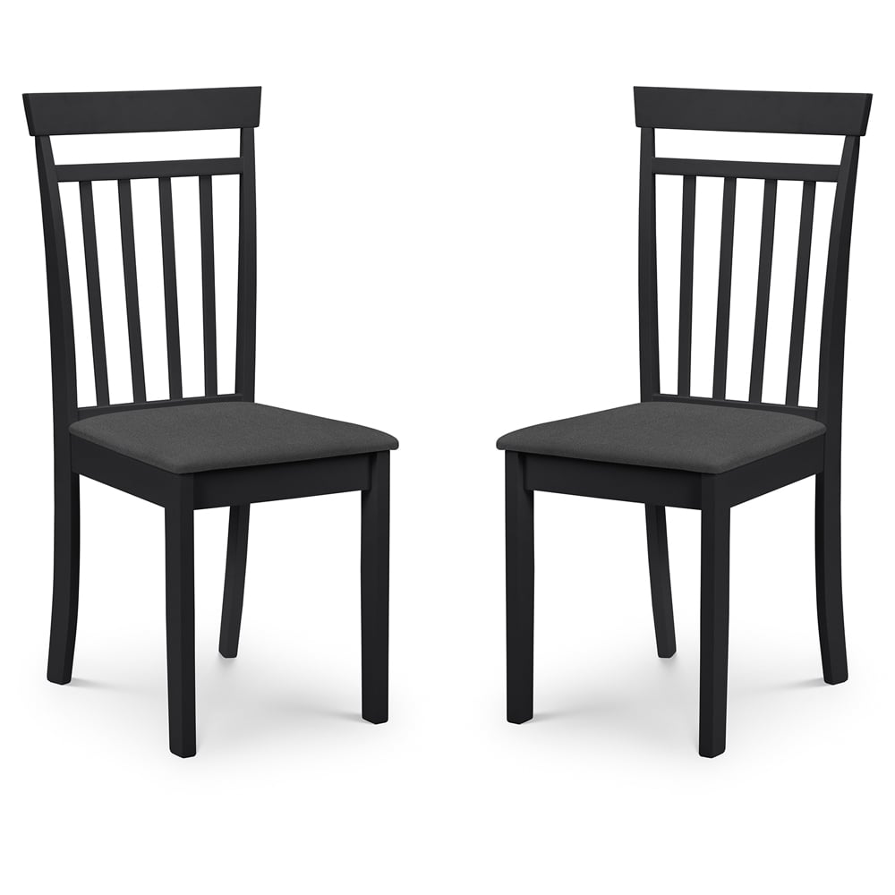 Julian Bowen Coast Set of 2 Black Dining Chair Image 2