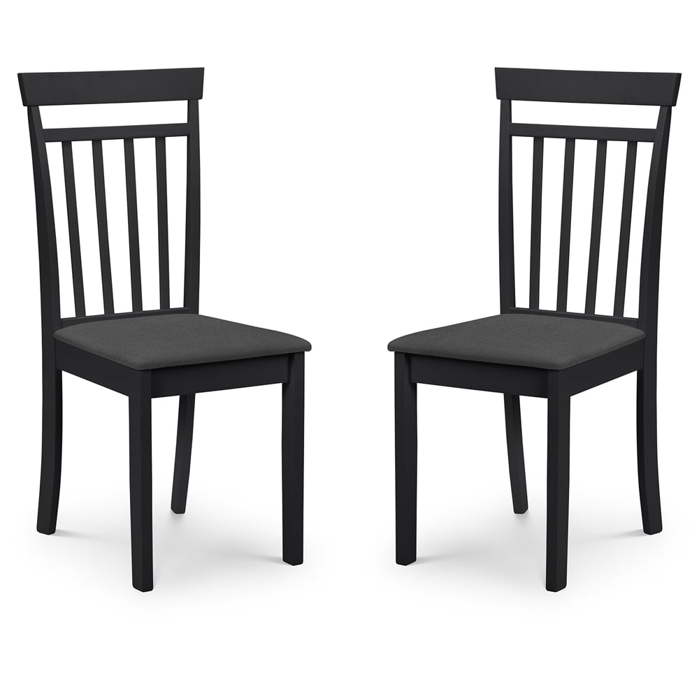 Julian Bowen Coast Set of 2 Black Dining Chair Image 2