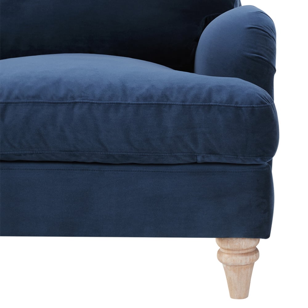 Home Detail Oxford 3 Seater Navy Blue Velvet Sofa Image 6