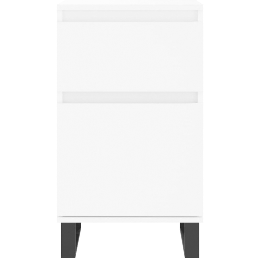 vidaXL Single Door Single Drawer White Sideboard Set of 2 Image 6