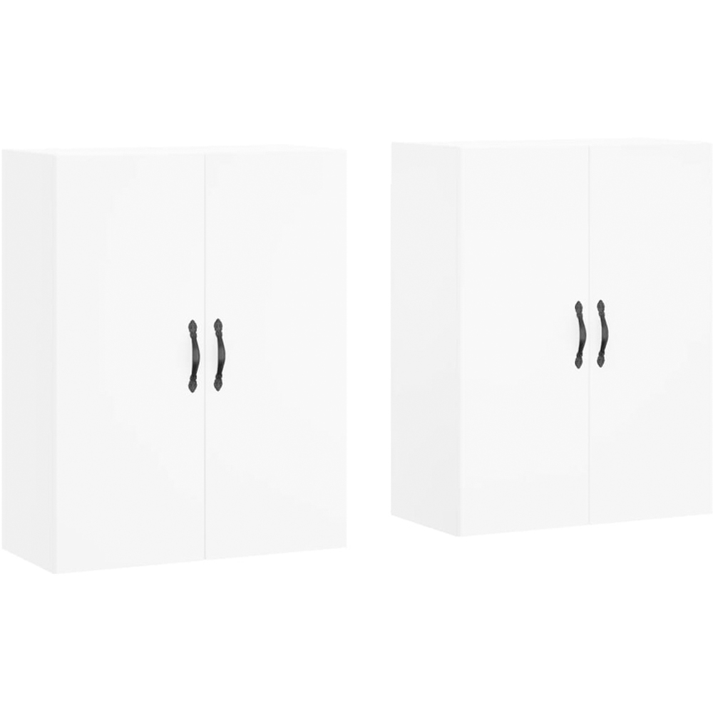 vidaXL 2 Door White Wall Mounted Storage Cabinet 2 Pack Image 2
