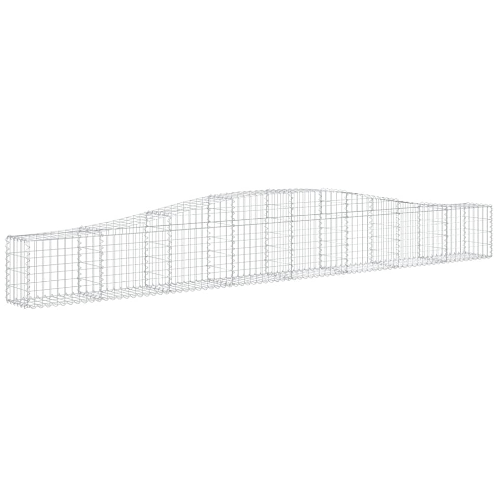 vidaXL Silver Galvanised Iron Arched Gabion Basket 400 x 30 x 40/60cm 2 Pack Image 1