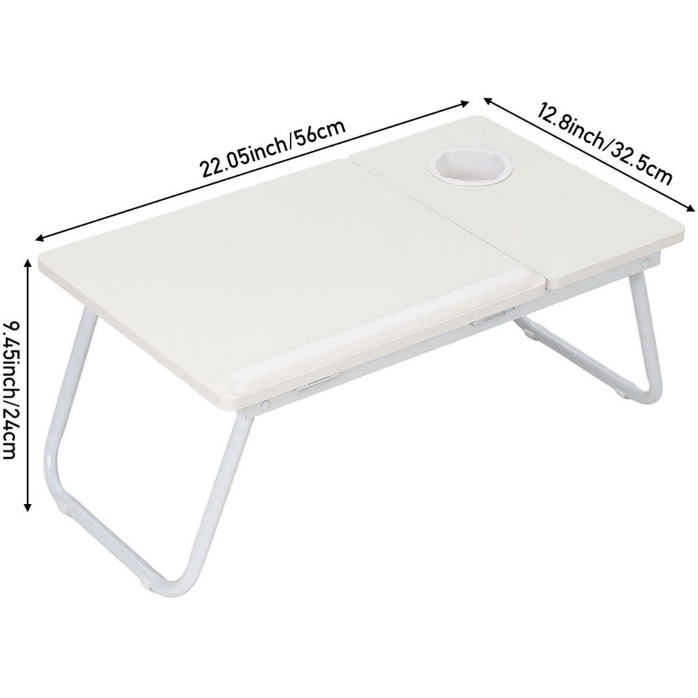 Living and Home 5 Position Adjustable White Foldable Laptop Bed Table with Cup Holder Image 8