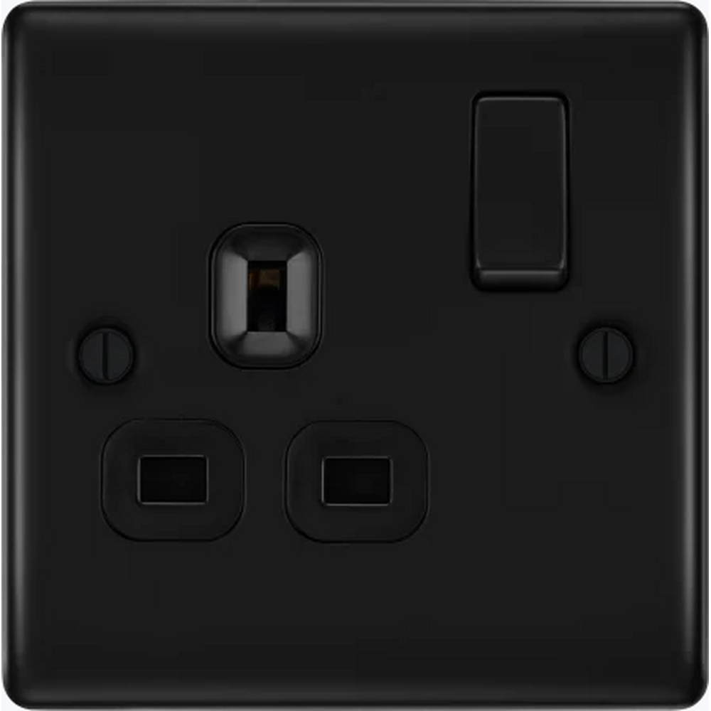 BG Nexus Metal 1 Gang Switch Matt Black Image 2