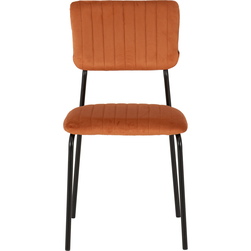 Seconique Sheldon Set of 4 Burnt Orange Velvet Fabric Dining Chair Image 3