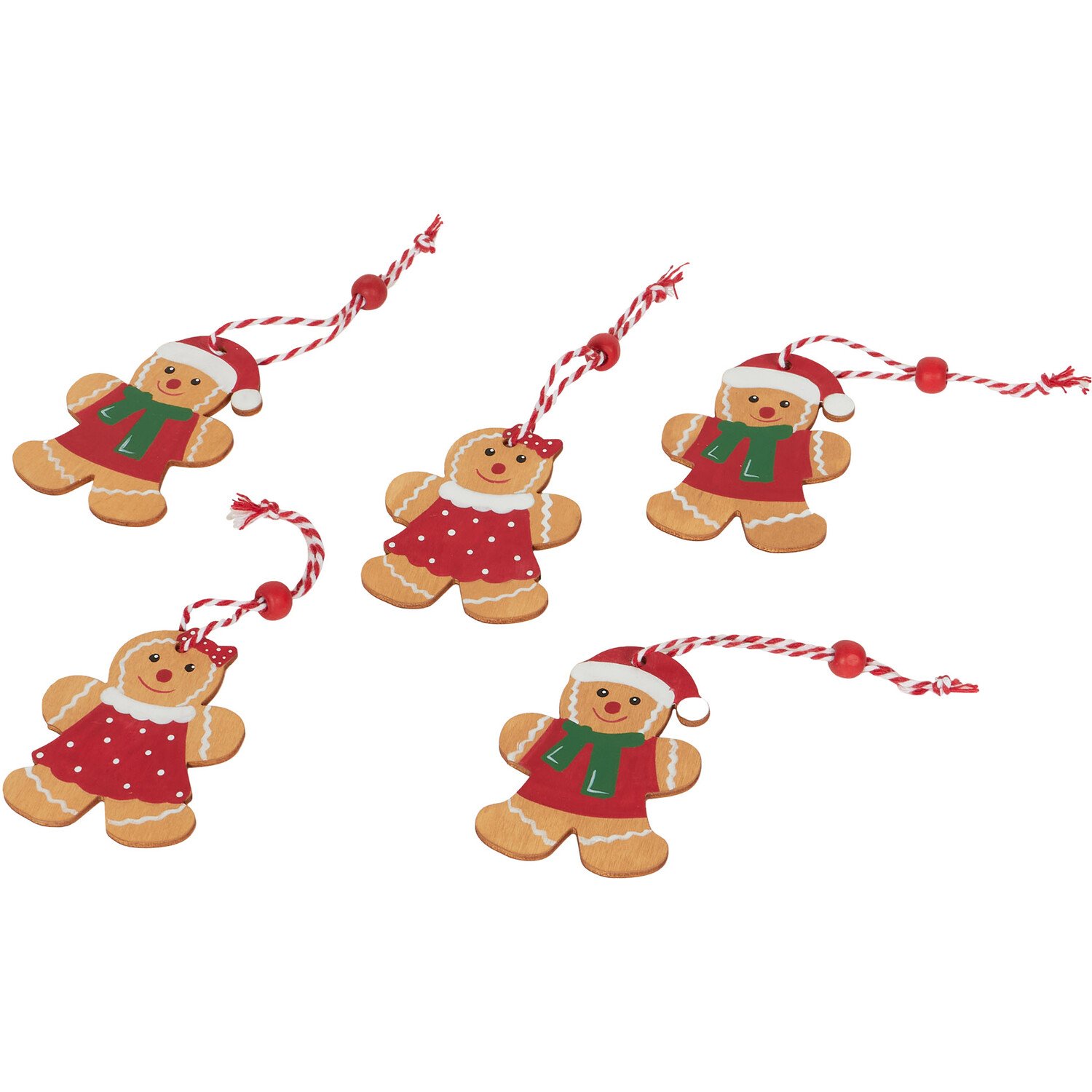 Set of 12 Wooden Gingerbread Characters Image 2