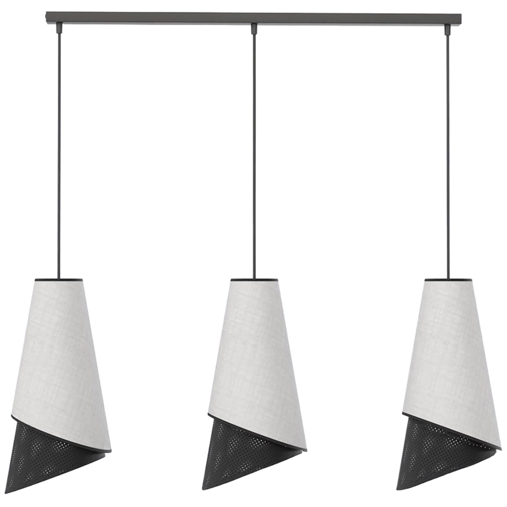 Emibig Moda 3 Light Black and Grey E27 Ceiling Pendant Light Image 1